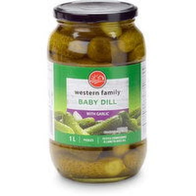 Western Family - Baby Dill Pickles with Garlic, 1 Litre