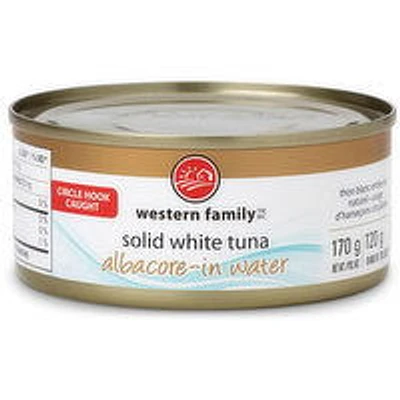 Western Family - Solid White Albacore Tuna in Water, 170 Gram