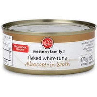 Western Family - Flaked White Albacore Tuna in Broth, 170 Gram