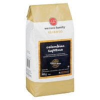 Western Family - Whole Bean Coffee, Colombian Supremo, 900 Gram