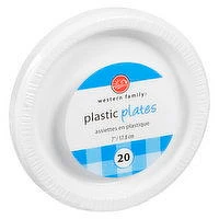 Western Family - Plastic Plates Coloured 7in, 20 Each