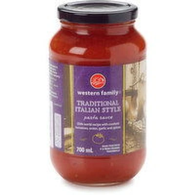 Western Family - Traditional Italian Style Pasta Sauce, 700 Millilitre