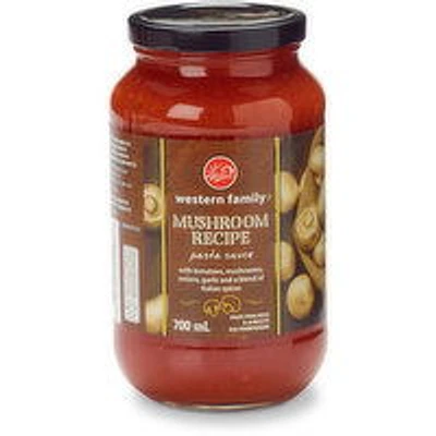 Western Family - Pasta Sauce, Mushroom Recipe, 700 Millilitre