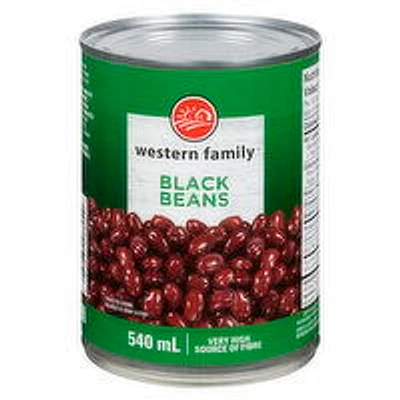 Western Family - Black Beans, 540 Millilitre