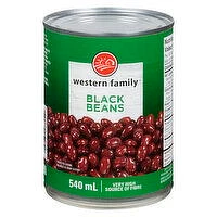 Western Family - Black Beans, 540 Millilitre