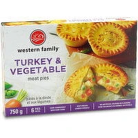 Western Family - Meat Pies - Turkey & Vegetable, 6 Each