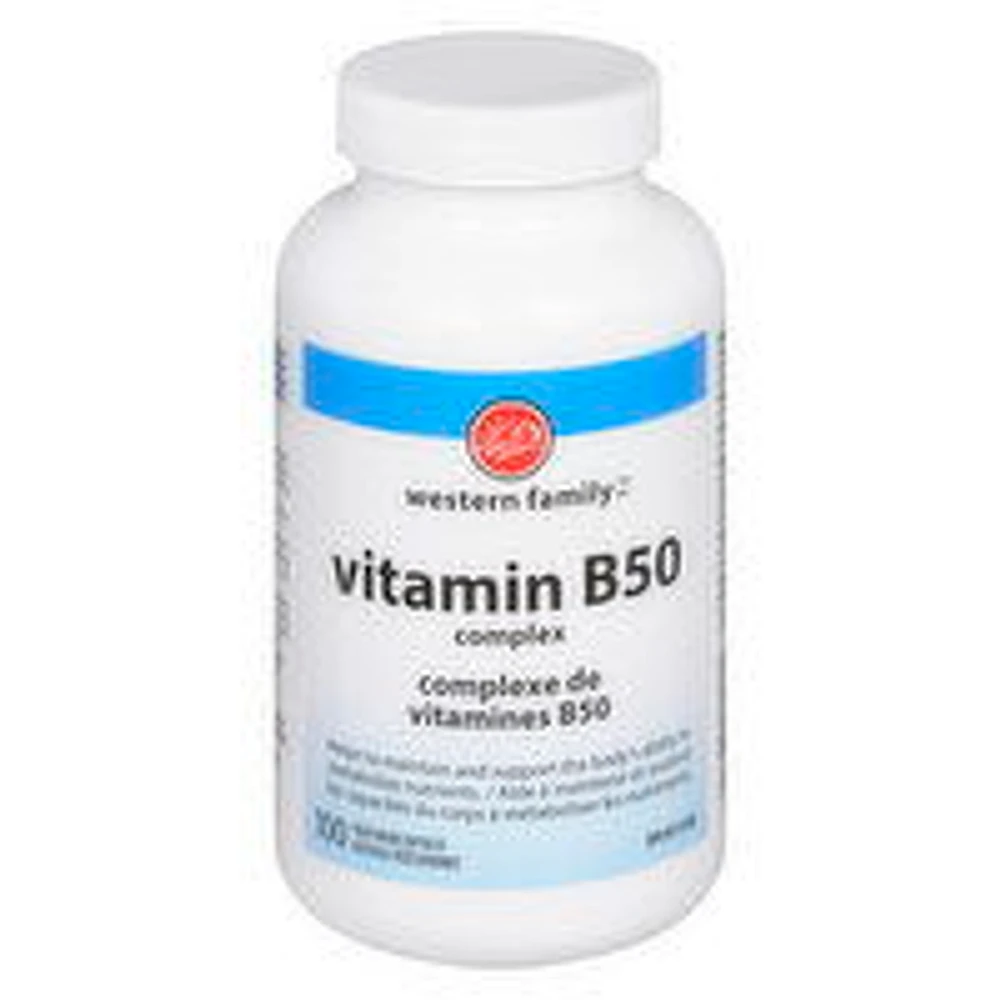 Western Family - Vitamin B50 Complex, 100 Each