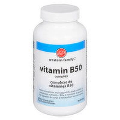 Western Family - Vitamin B50 Complex, 100 Each
