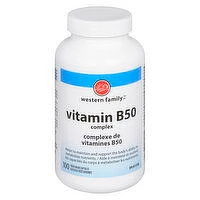 Western Family - Vitamin B50 Complex, 100 Each