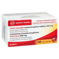 Western Family - Acetaminophen Extra Strength 500mg, 100 Each