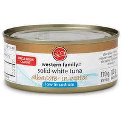 Western Family - Solid White Albacore Tuna in Water - Low Sodium, 170 Gram