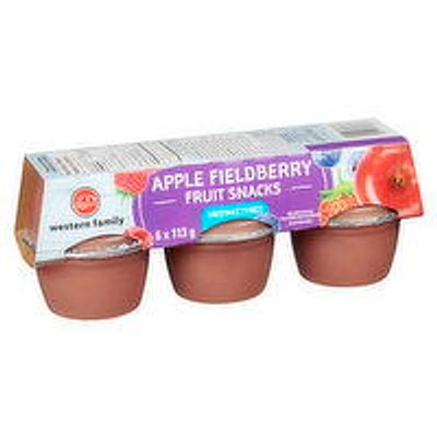Western Family - Fruit Snack Cups, Apple Fieldberry Unsweetened, 6 Each