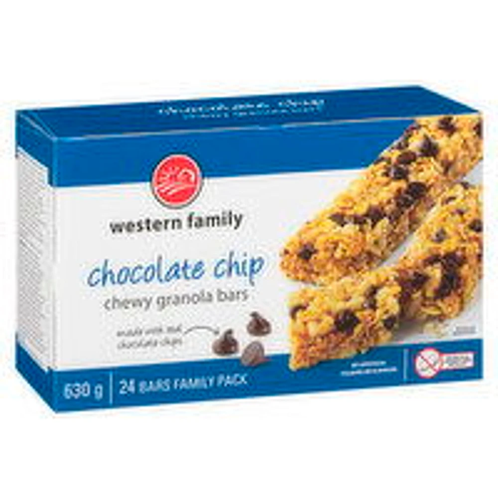 Western Family - Chewy Granola Bars - Chocolate Chip, 24 Each