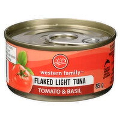 Western Family - Flaked Light Skipjack Tuna Tomato & Basil, 85 Gram