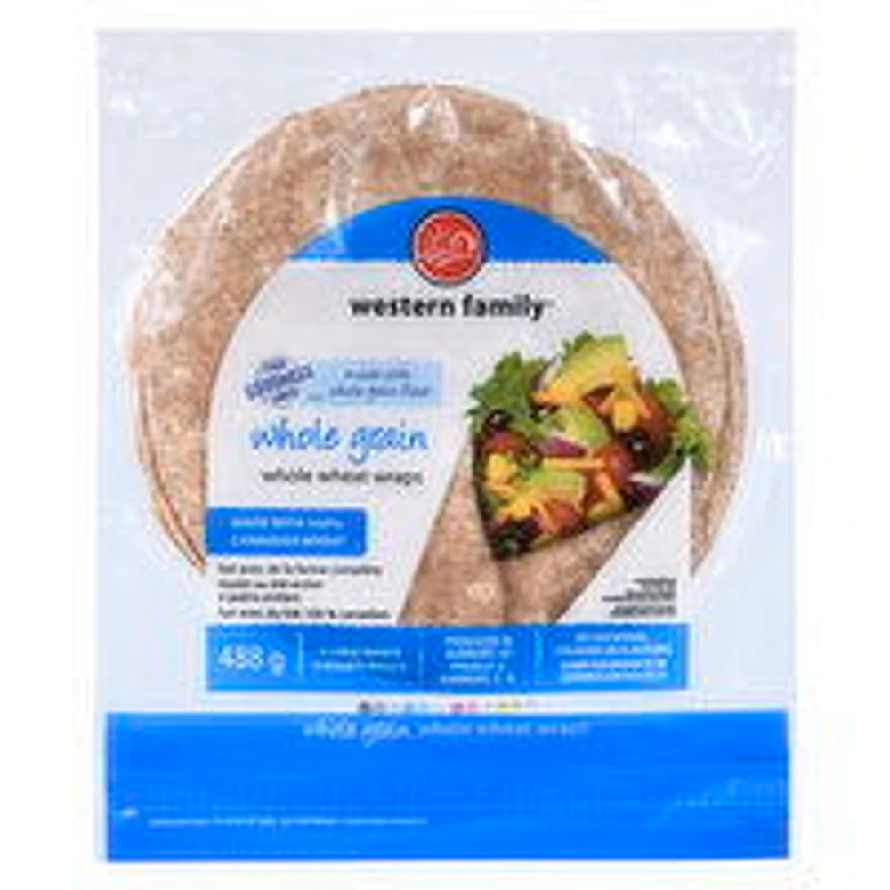 Western Family - Whole Grain Whole Wheat Wraps - Large, 8 Each