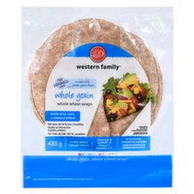 Western Family - Whole Grain Whole Wheat Wraps - Large, 8 Each