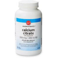 Western Family - Calcium Citrate with Vitamin D, 180 Each