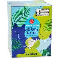 Western Family - Pure Coconut Water 100%, 4 Each