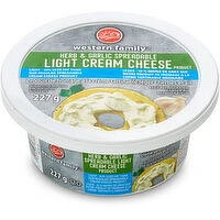 Western Family - Herb & Garlic Light Cream Cheese, 227 Gram