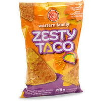 Western Family - Tortilla Chips Zesty Taco, 240 Gram