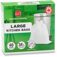 Western Family - Kitchen Bags Large, 40 Each
