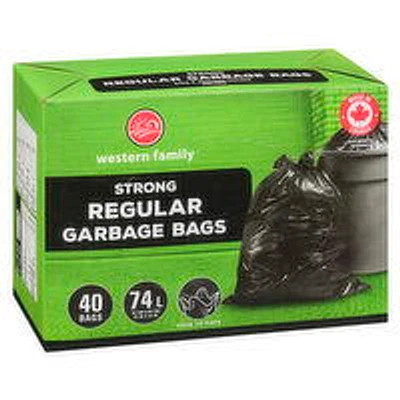 Western Family - Strong Garbage Bags Regular, 40 Bags, 40 Each