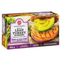 Western Family - Lean Turkey Burgers, 6 Each
