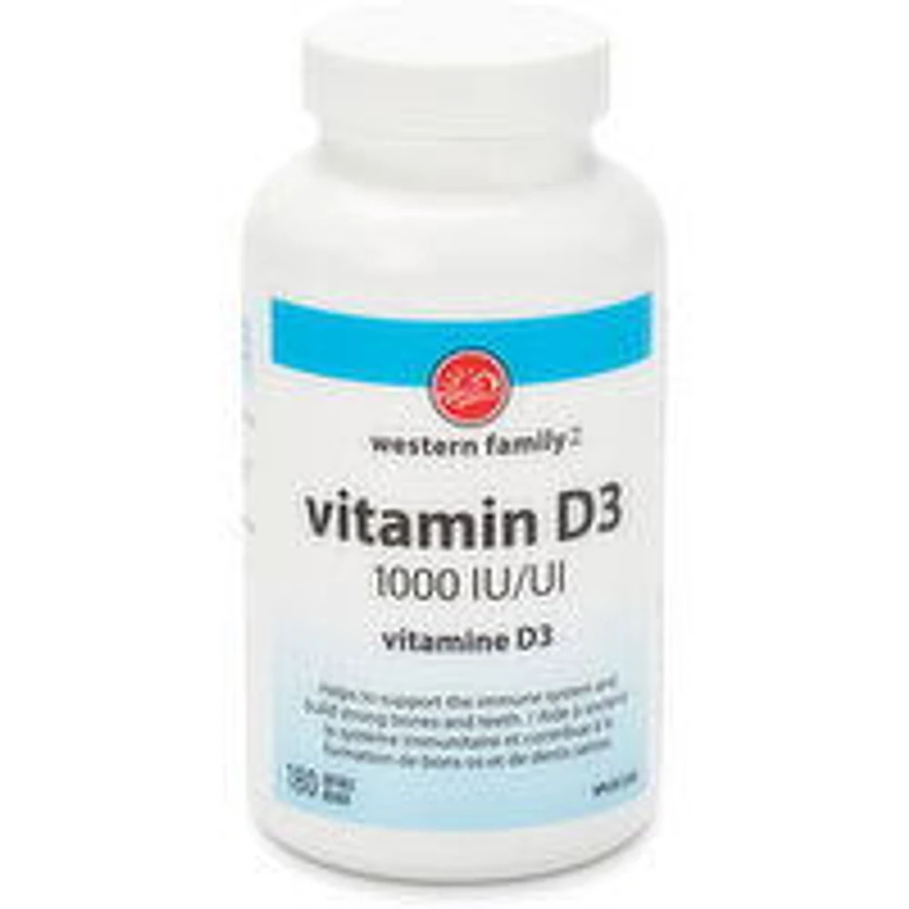 Western Family - Vitamin D 1000IU, 180 Each