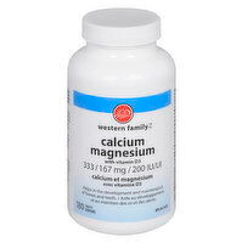 Western Family - Calcium Magnesium with Vitamin D3, 200 Each