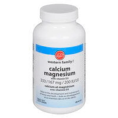 Western Family - Calcium Magnesium with Vitamin D3, 200 Each