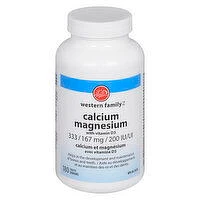 Western Family - Calcium Magnesium with Vitamin D3, 200 Each
