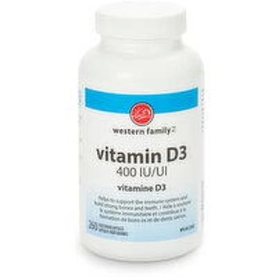 Western Family - WF Vitamin D 400IU Capsule, 270 Each
