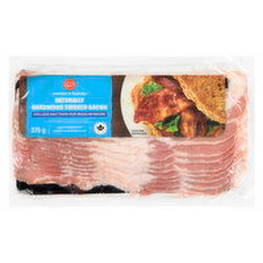 Western Family - Naturally Hardwood Smoked Bacon - 43% Less Salt, Sliced, 375 Gram