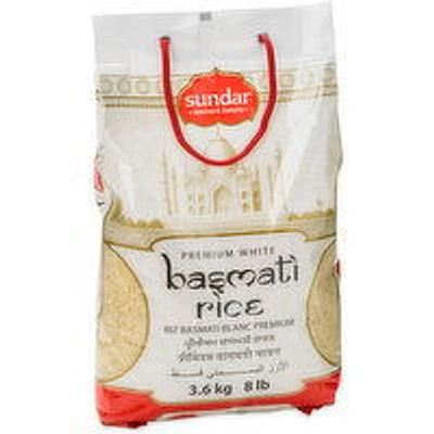 Sundar - Premium White Basmati Rice, 8 Pound