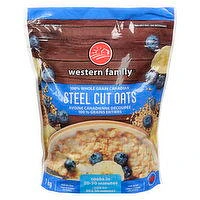 Western Family - 100% Whole Grain Canadian Steel Cut Oats, 1 Kilogram