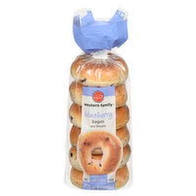 Western Family - Blueberry Bagels, 6 Pack, 1 Each
