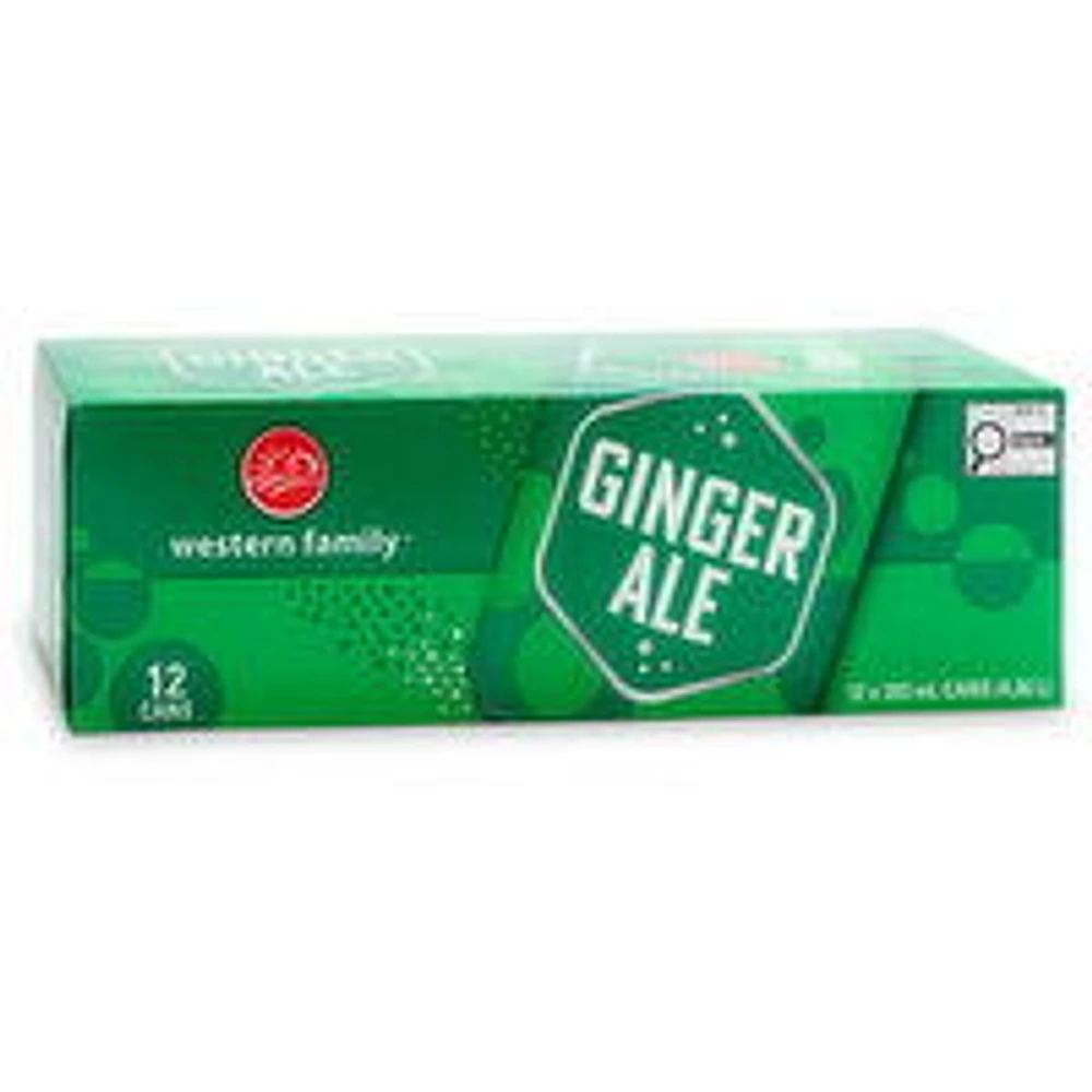 Western Family - Ginger Ale 355mL Cans, 12 Each