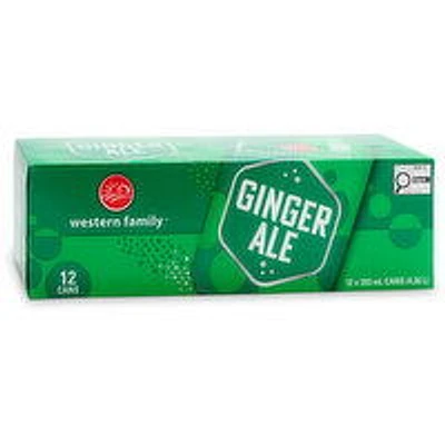 Western Family - Ginger Ale 355mL Cans, 12 Each