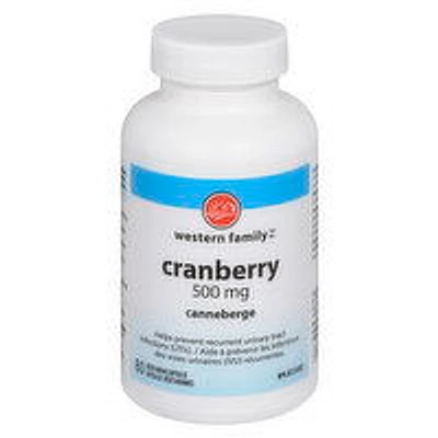 Western Family - Cranberry 500mg Capsules, 80 Each