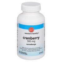 Western Family - Cranberry 500mg Capsules, 80 Each