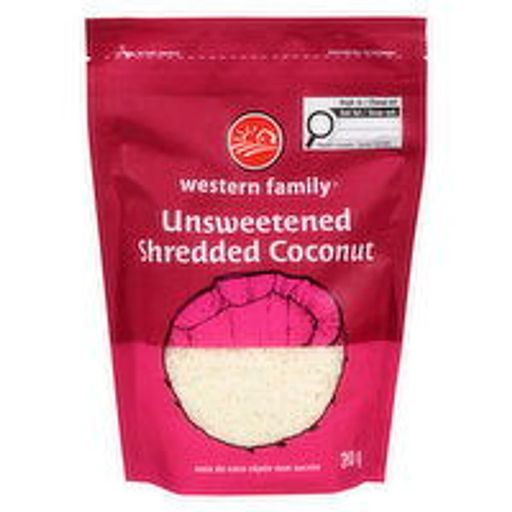 Western Family - Unsweetened Shredded Coconut, 260 Gram
