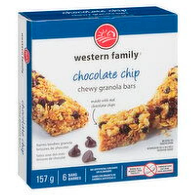 Western Family - Granola Bars - Chocolate Chip, 6 Each