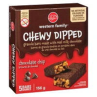 Western Family - Dipped Chocolate Chip Granola Bars, 5 Each