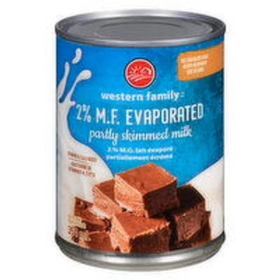 Western Family - Evaporated Partly Skimmed Milk 2% M.F., 354 Millilitre