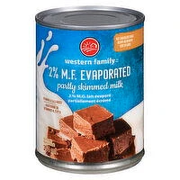 Western Family - Evaporated Partly Skimmed Milk 2% M.F., 354 Millilitre