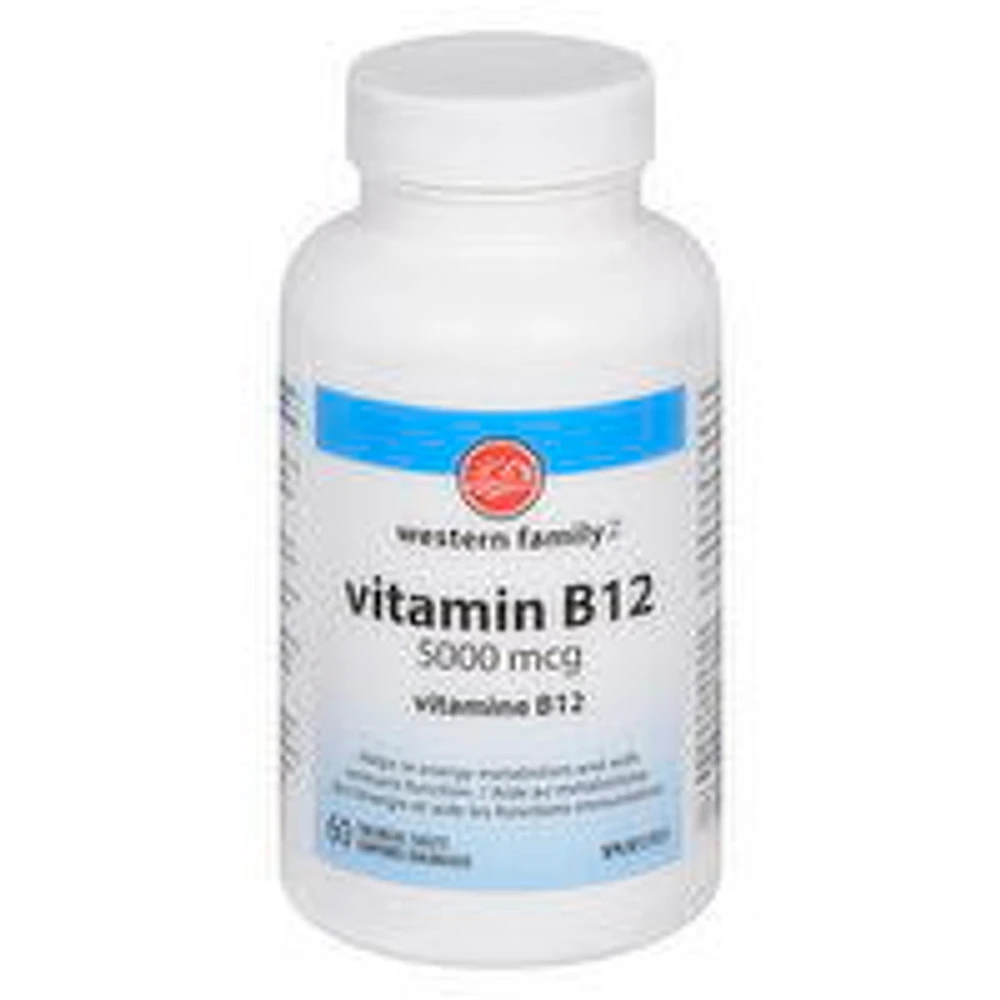 Western Family - B12 Methylcobalamin Extra Strength 5000mcg, 60 Each