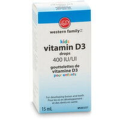 Western Family - Vitamin D Kids Droplets - 400IU, 15 Millilitre