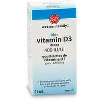 Western Family - Vitamin D Kids Droplets - 400IU, 15 Millilitre