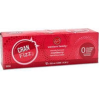 Western Family - Cran Fizz Sparkling Water, 355mL Cans, 12 Each