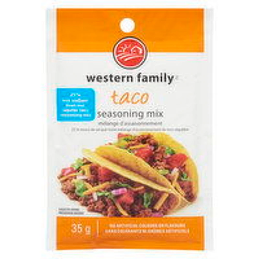 Western Family - Taco Seasoning Mix - 25% Less Sodium, 35 Gram